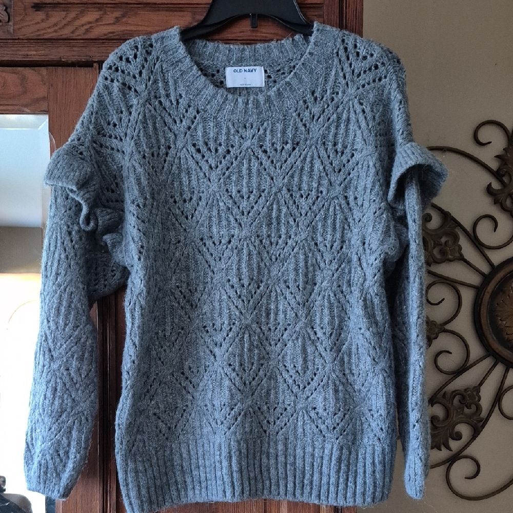 Old Navy Textured Knit Women's Sweater - Gray